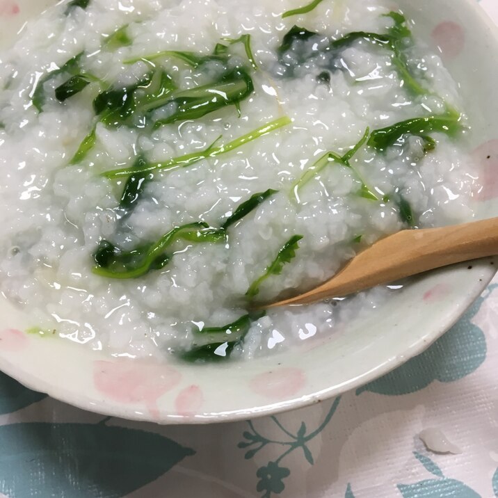 七草がゆセット＋水菜で☆七草がゆ(*^^*)